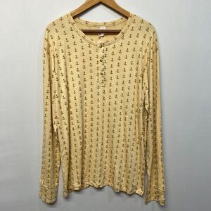 NWT Kate Quinn Men Long Sleeve Henley T-Shirt Pajama Top Size XXL 2XL M283 -19